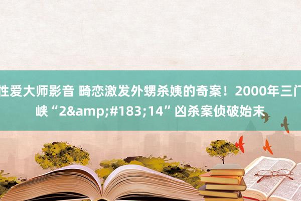 性爱大师影音 畸恋激发外甥杀姨的奇案！2000年三门峡“2&#183;14”凶杀案侦破始末