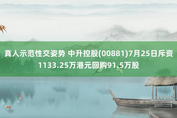 真人示范性交姿势 中升控股(00881)7月25日斥资1133.25万港元回购91.5万股