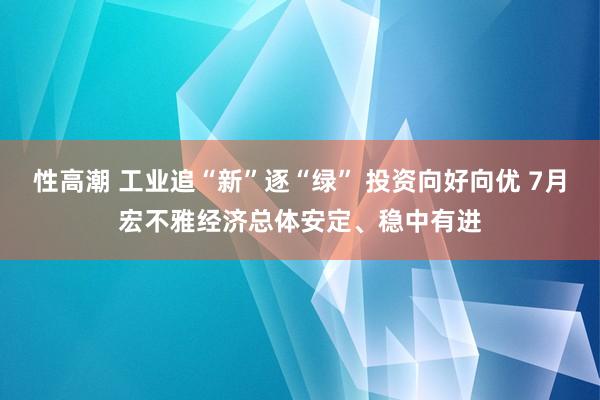 性高潮 工业追“新”逐“绿” 投资向好向优 7月宏不雅经济总体安定、稳中有进