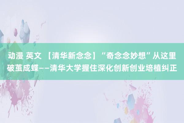 动漫 英文 【清华新念念】“奇念念妙想”从这里破茧成蝶——清华大学握住深化创新创业培植纠正