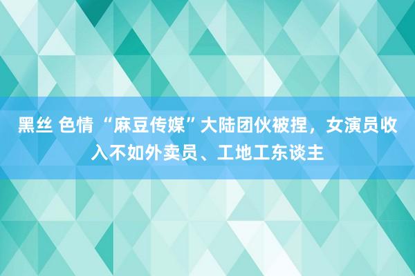 黑丝 色情 “麻豆传媒”大陆团伙被捏，女演员收入不如外卖员、工地工东谈主