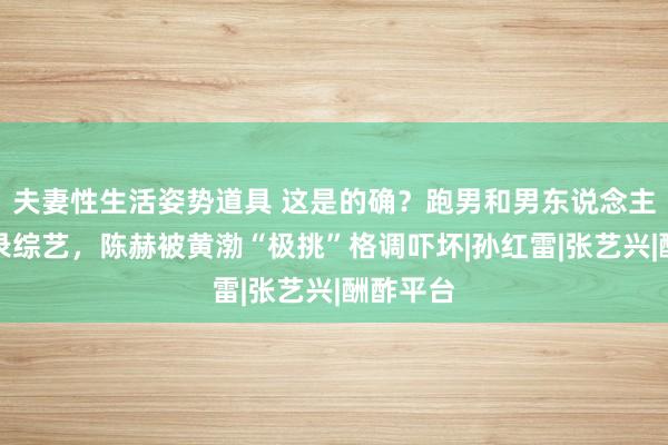 夫妻性生活姿势道具 这是的确？跑男和男东说念主帮息争录综艺，陈赫被黄渤“极挑”格调吓坏|孙红雷|张艺兴|酬酢平台